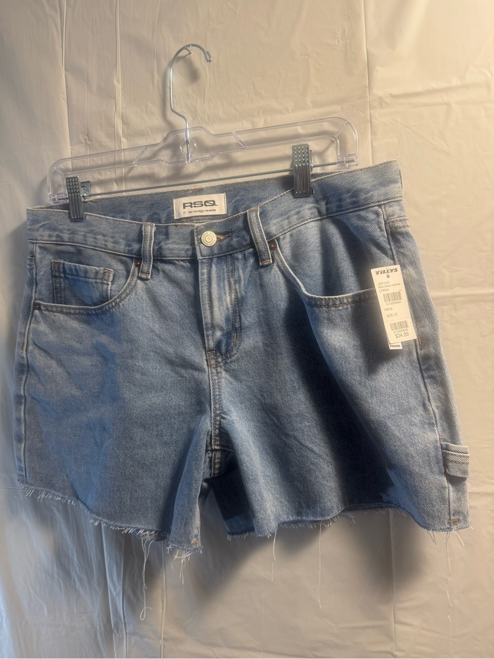 RSQ Light Blue Distressed Denim Mini Short - Picture 5 of 5